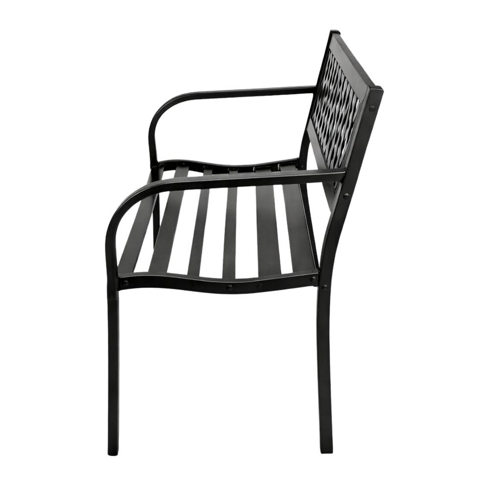 Vrtna klupa za park, terasa, metalna, 2 sjedala, crna, 120 cm slika 3