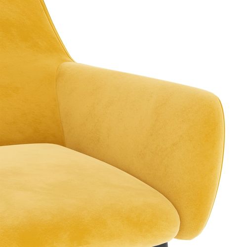 Stolica za ljuljanje žuta baršunasta slika 6