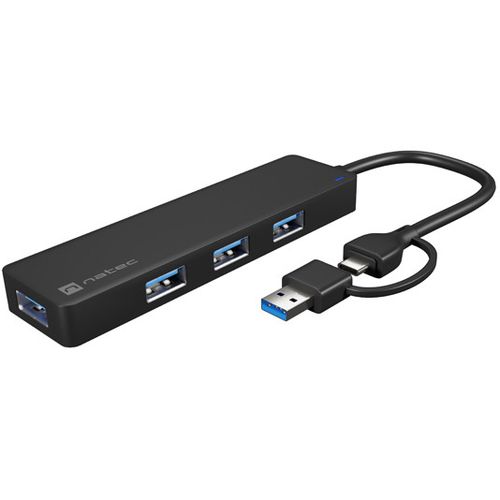 Natec NHU-2023 MAYFLY, USB 3.0 Hub, 4-Port, USB Type-C Adapter, Cable 15 cm slika 2