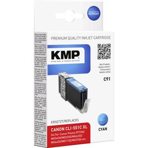 KMP tinta zamijenjen Canon CLI-551C, CLI-551C XL kompatibilan  cijan C91 1519,0003