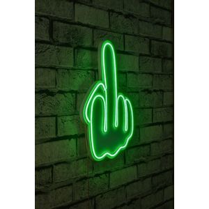 Wallity Ukrasna plastična LED rasvjeta, Middle Finger - Green