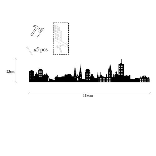 Wallity Metalna zidna dekoracija, Ottowa Skyline slika 6