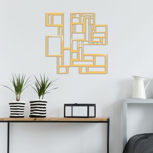 Wallity Metalna zidna dekoracija, Squares Metal Decor - Gold