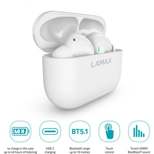 LAMAX bežične slušalice Clips1, bijele slika 9