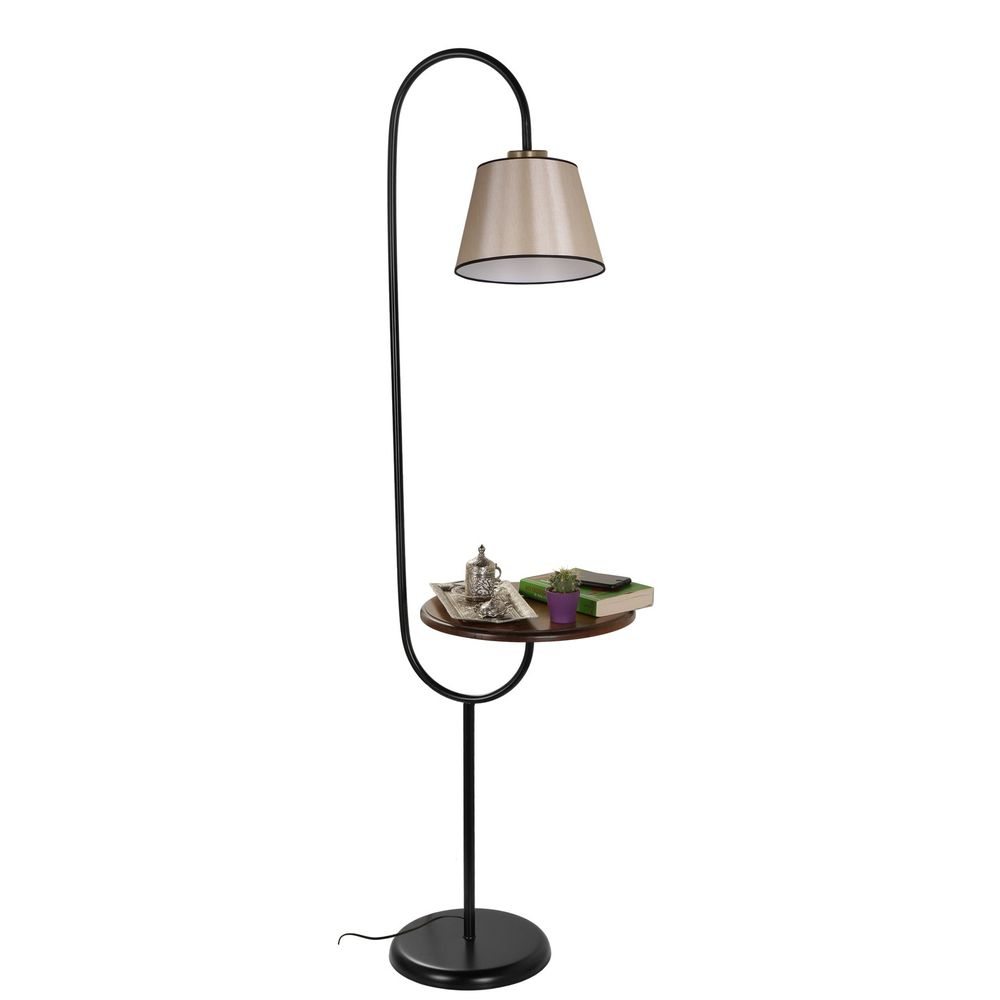 Zümrüt Siyah Lambader Pramit 15-3 Abajurlu Dark Beige Floor Lamp slika 3