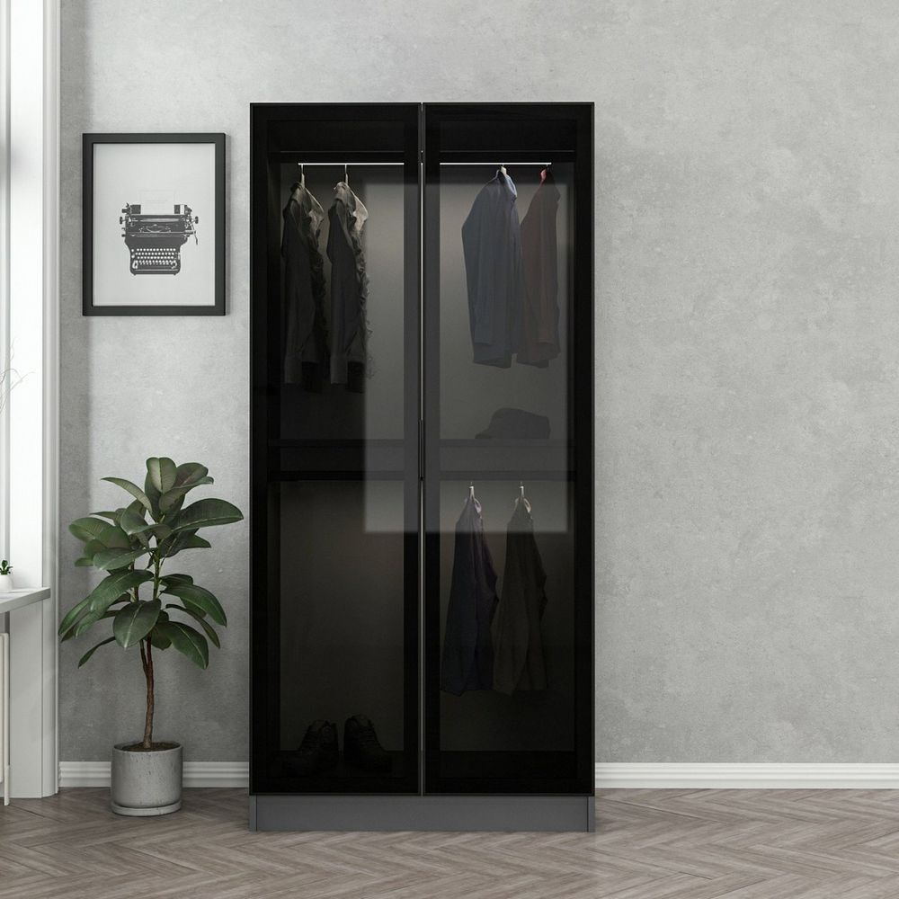 Ormar Kale Glass Anthracite - 210 Black u Antracit Boji slika 2