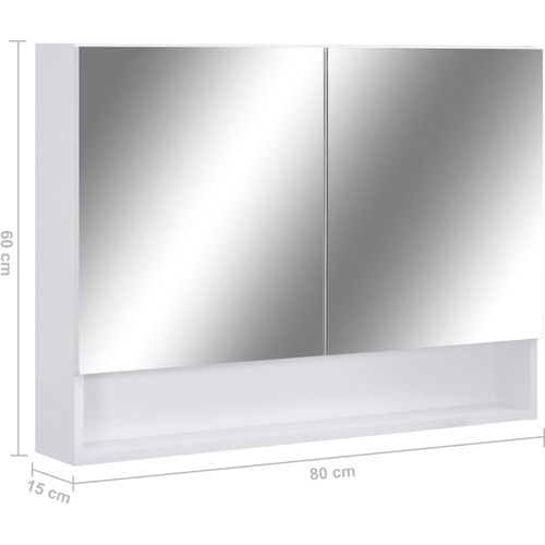 LED kupaonski ormarić s ogledalom bijeli 80 x 15 x 60 cm MDF slika 26