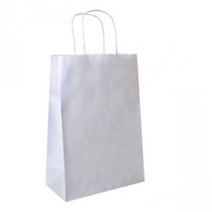 Papirnata vrećica s ručkom bijela 20+10x29 cm 25/1