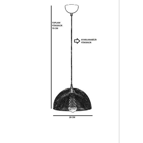 Ufo Tekli Siyah Sarkıt Black Chandelier slika 4