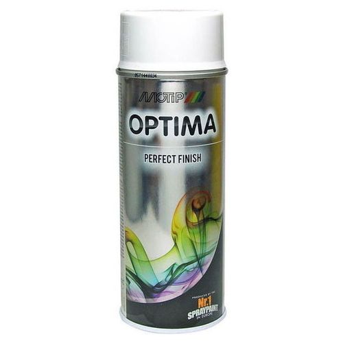 MOTIP Optima Akrilna boja u spreju RAL9010 bela sjaj 400 mL slika 1