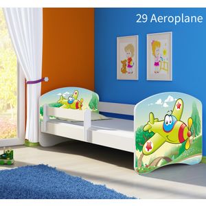 Dječji krevet ACMA s motivom, bočna bijela 140x70 cm 29-aeroplane