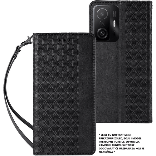 Torbica novčanik s magnetnom zatvaranjem za Samsung Galaxy A52 5G + mini privjesak za trakicu crna slika 1