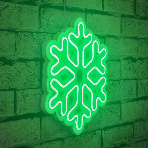 Wallity Ukrasna plastična LED rasvjeta, Snowflake - Green slika 9