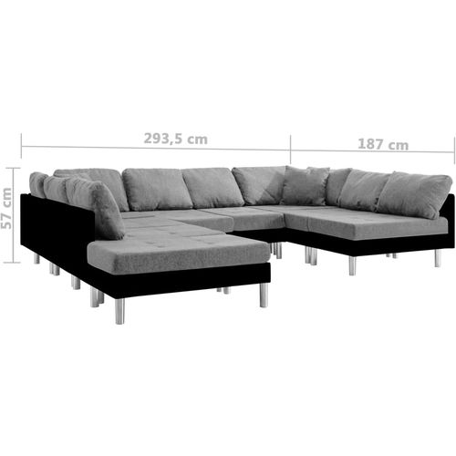 Modularna sofa od umjetne kože crna slika 14