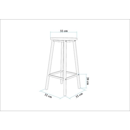 Mola Set 100 - Karina White White Bar Table & Stool Set (3 Pieces) slika 8