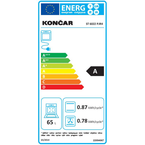 Končar štednjak ST 6022 P.IR4 slika 2