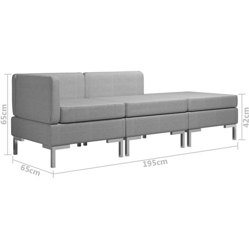 3-dijelni set sofa od tkanine svjetlosivi slika 8