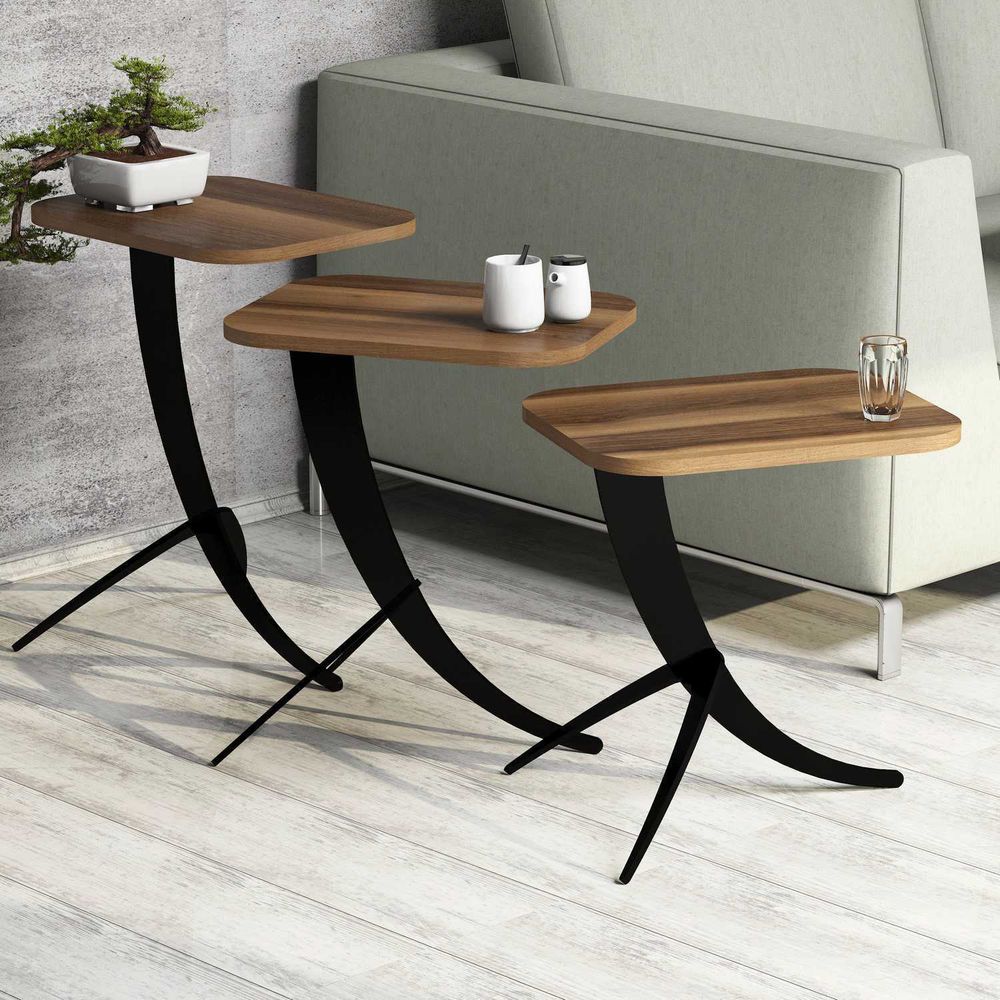 Nesting Table Pion - Set od 3 komada u boji orah slika 2
