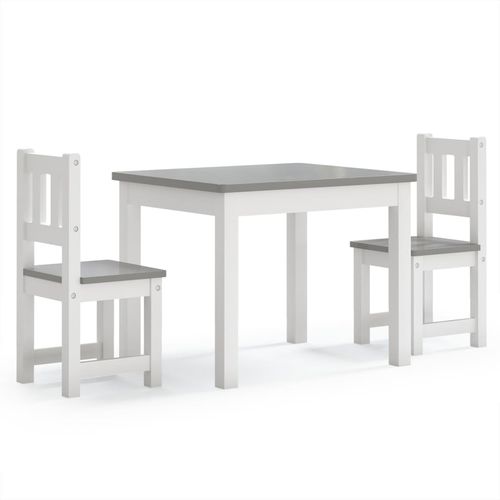 3-dijelni set dječjeg stola i stolica bijelo-sivi MDF slika 2