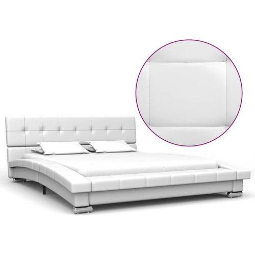 Okvir za krevet od umjetne kože bijeli 200 x 120 cm slika 19