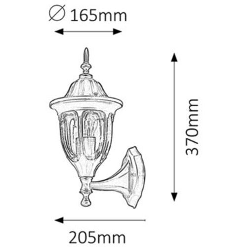 Rabalux Milano spoljna zidna lampa E27 60W crna IP43 Spoljna rasveta slika 2