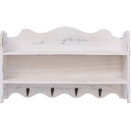 284235 Wall Mounted Coat Rack White 50x10x30 cm Wood slika 30