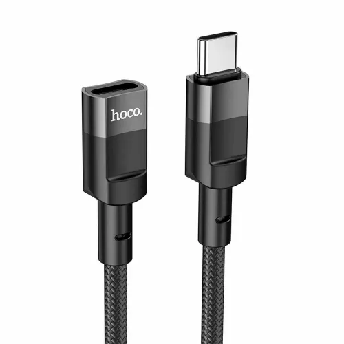 HOCO adapter tipa C (muški) na tip C (ženski) U107 1,2 m crni slika 2