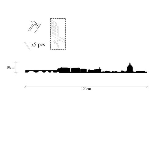 Wallity Metalna zidna dekoracija, Toulouse Skyline slika 6