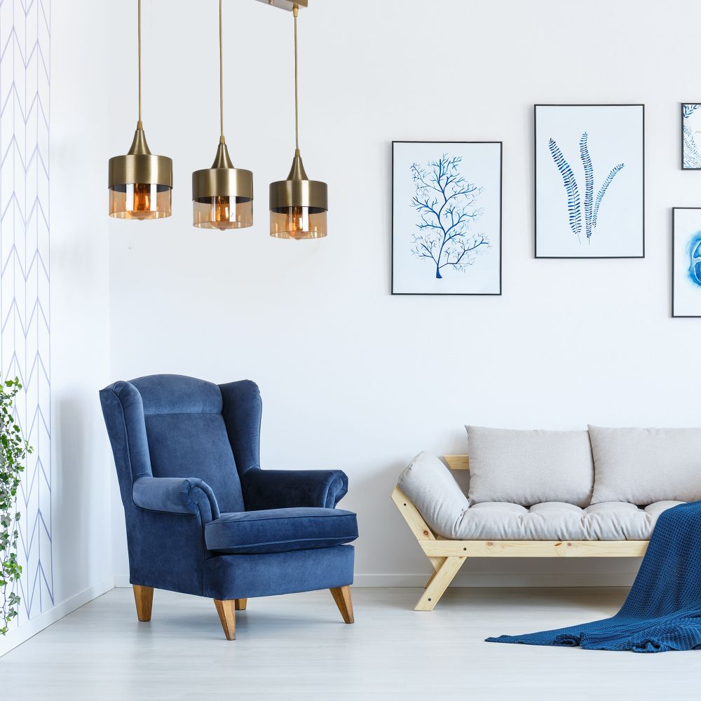 Sahra 3 Lü Sıralı Sarkıt Eskitme Vintage Luster slika 1