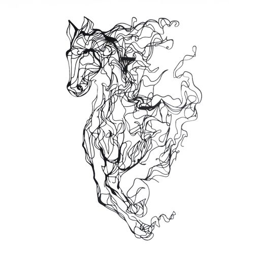 Wallity Metalna zidna dekoracija Metal Horse Line Art - APT724 slika 7