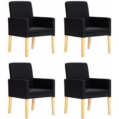 Blagovaonske stolice od umjetne kože 4 kom crne slika 9