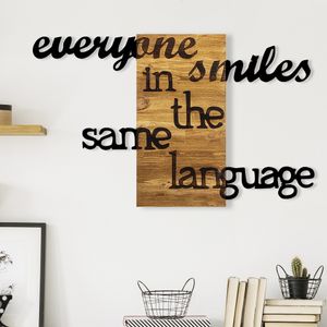 Wallity Drvena zidna dekoracija, Everyone Smiles in The Same Language