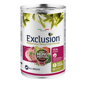 Exclusion Mediterraneo Monoprotein Formula Adult All breed, potpuna hrana za pse, teletina, 400 g