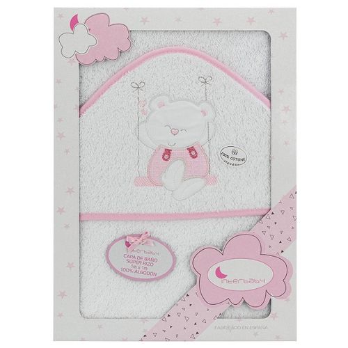 Interbaby ručnik s kapuljačom 100x100 Swing - white/pink slika 3