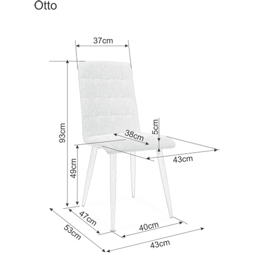 Stolica Otto BIJELA-siva slika 2