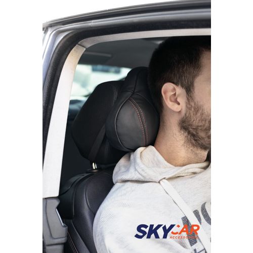 SKYCAR JASTUK OD PRIRODNE KOŽE CRNE BOJE slika 5