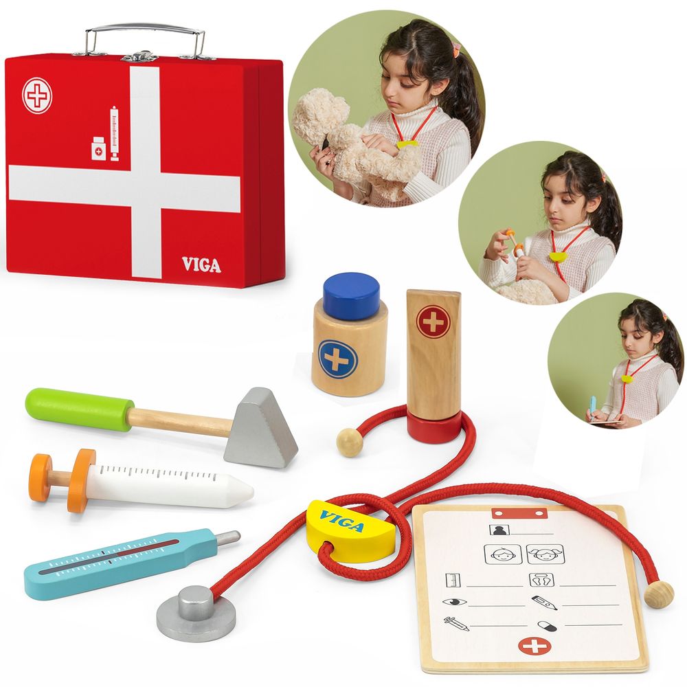 Viga drveni set mali doktor u koferu slika 1
