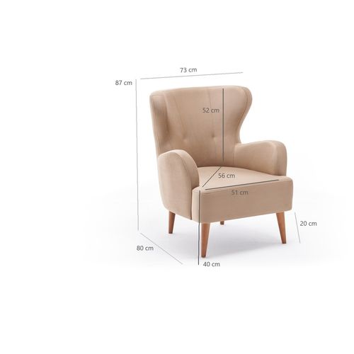 Karina - Cream Cream Wing Chair slika 7