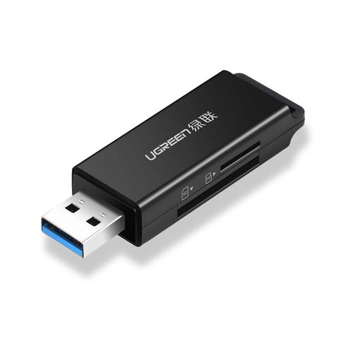 Čitač memorijskih kartica UGREEN, USB 3.0, TF/mciroSD/SD kartice, crni slika 1