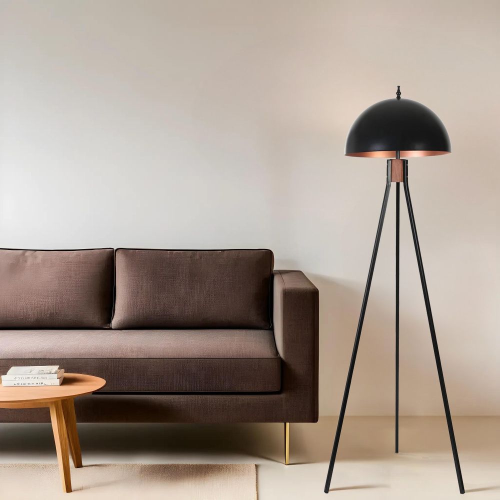 Fısco Tripod Crni Lambader sa Velikim Retro Šeširom slika 1