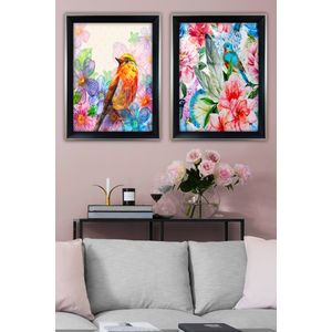 SGC7436502515545 Multicolor Decorative Framed Painting (2 Pieces)