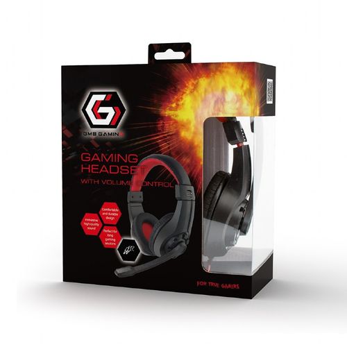 GEMBIRD gaming headset with volume control, black/red GHS-01 slika 5