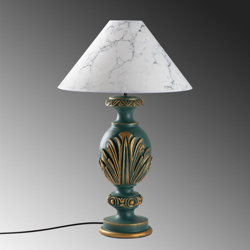 ELEGANZE-5312 Zelena i Bijela Stolna Lampa slika 6