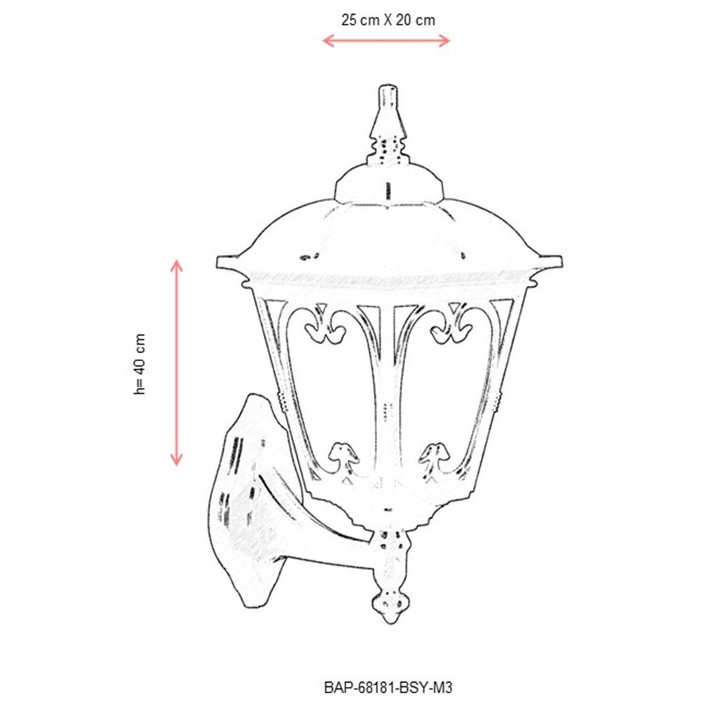 BAP-68181-BSY-M3 Crna Spoljna Zidna Lampa slika 3