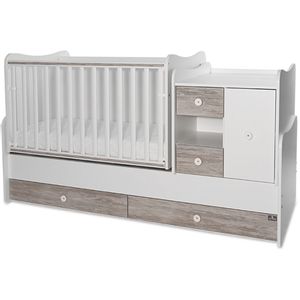 LORELLI MiniMAX Modularni krevetić 4in1 s Mehanizmom Ljuljanja White/Artwood 190x72 cm  *otvarana ambalaža