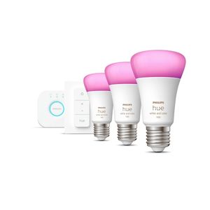 Pametna LED žarulja PHILIPS Hue Starter kit (žarulja E27, A60, 9W + dimmer+ bridge)