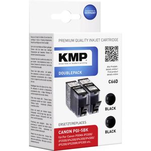 KMP tinta zamijenjen Canon PGI-5 kompatibilan 2-dijelno pakiranje crn C66D 1504,0021