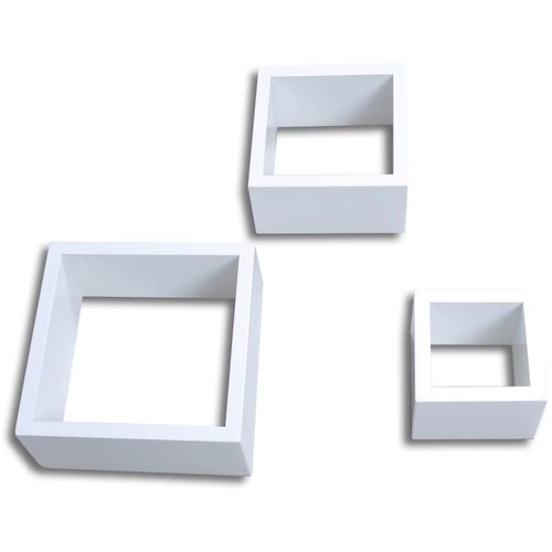 Set od 3 zidne bijele police u obliku pravokutnika slika 33