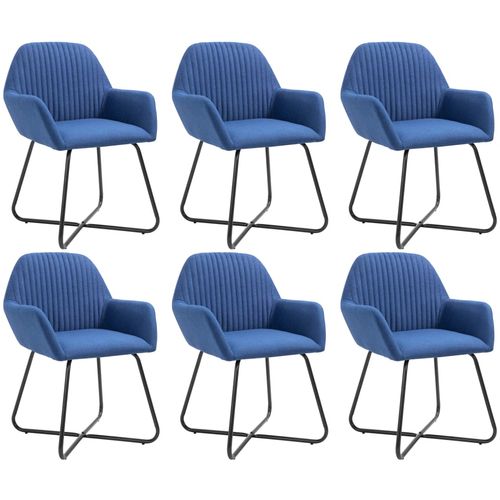 Blagovaonske stolice od tkanine 6 kom plave slika 38