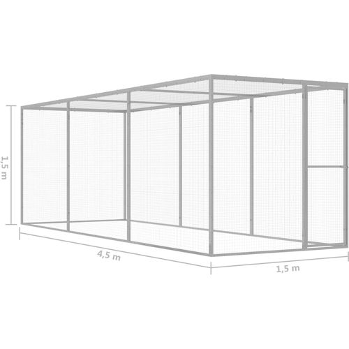 Kavez za mačke 4,5 x 1,5 x 1,5 m od pocinčanog čelika slika 5